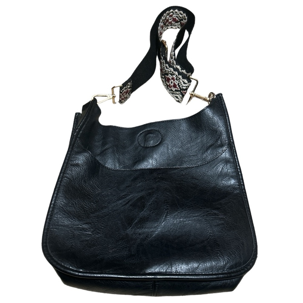 AH DORNED Classic Vegan Leather Messenger. Black 1 Strap Included.